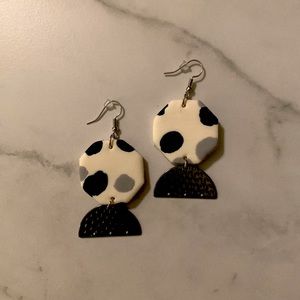 Handmade clay dangle earrings